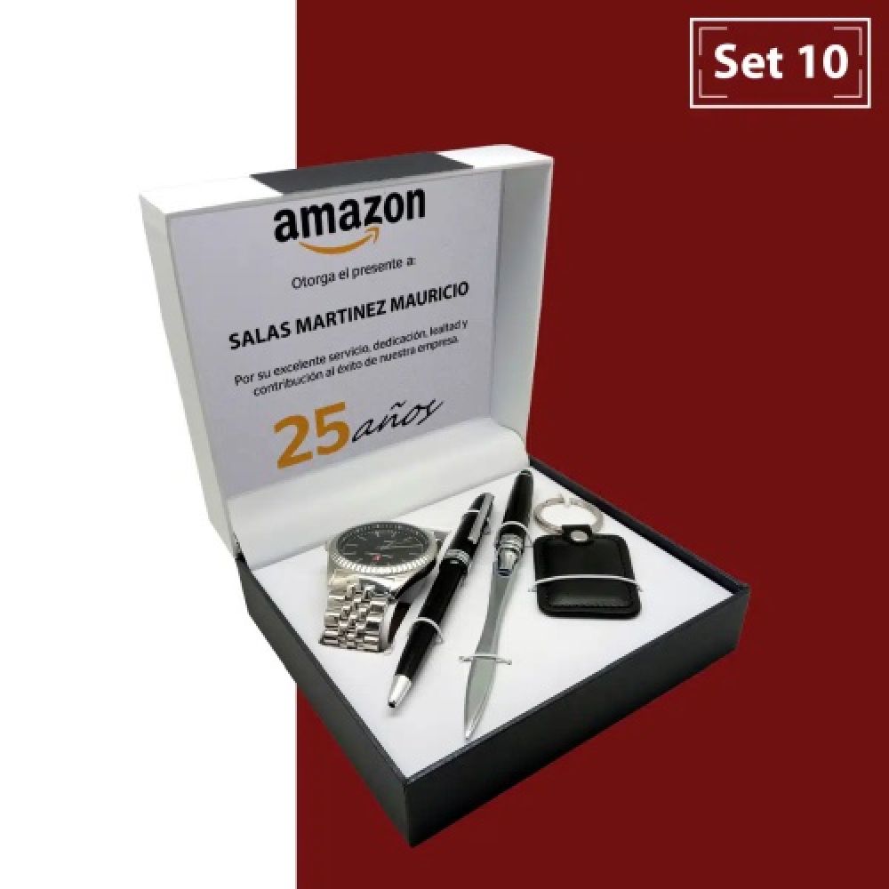 SET DE RELOJ EXTENSIBLE METAL CABALLERO  CON BOLIGRAFO,  ABRE CARTA Y LLAVERO DE CURPIEL  INCLUYE GRABADO LASER  EN LAS PIEZAS  NO SE PUEDE IMPRIMIR DENTRO DE CARATULA Y SON MODELOS VARIADOS DEL RELOJ CABALLERO imagen